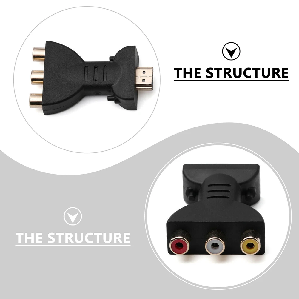 1Pcs to Av Converter Portable Av Adapter for Hdtv Dvd Projector Video Output Multi-Function Cable Adapter