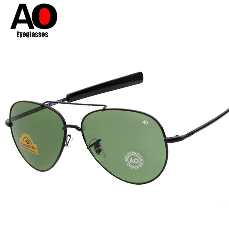 Classic Army MILITARY MacArthur Aviation Style AO General Men Sunglasses American Lens Optical Glass Sun Glasses For male Oculos