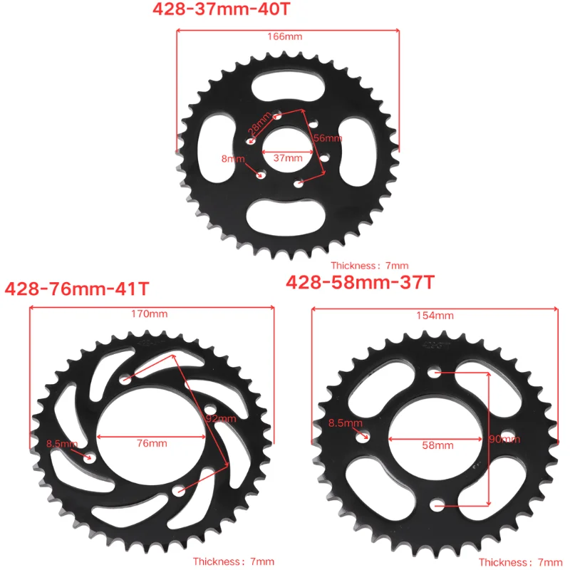428 Link 37T/40T/41T/45T/48T Motorbike Back Sprocket for 70CC 90CC 110CC 125CC 140cc 250CC Pit Dirt Cycle ATV Quad Motorcycles