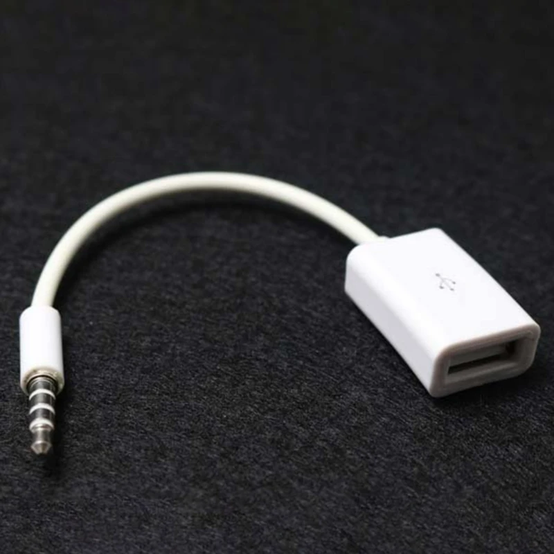 3.5mm (1/8 inch) AUX Audio Plug Male to USB 2.0 Female OTG Adapter Converter Cable for Playing Music with U-Disk in Car