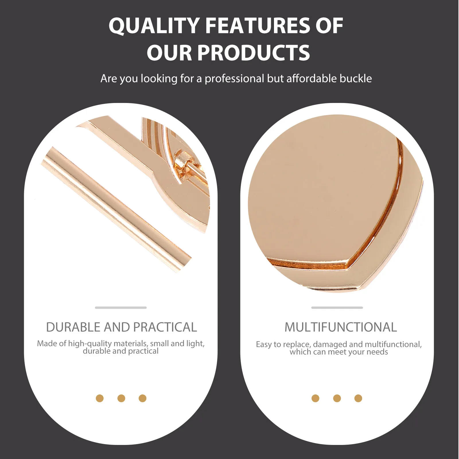 3pcs Metal Belt Buckles – Zinc Alloy Quick-Release Adjustable for Coats, Jackets & Waistband DIY Accessories