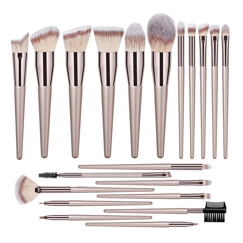 Hot Champagne Make-up Kwasten Set voor Vrouwen Cosmetische Foundation Poeder Blush Oogschaduw Kabuki Blending Make Up Brush Beauty Tools