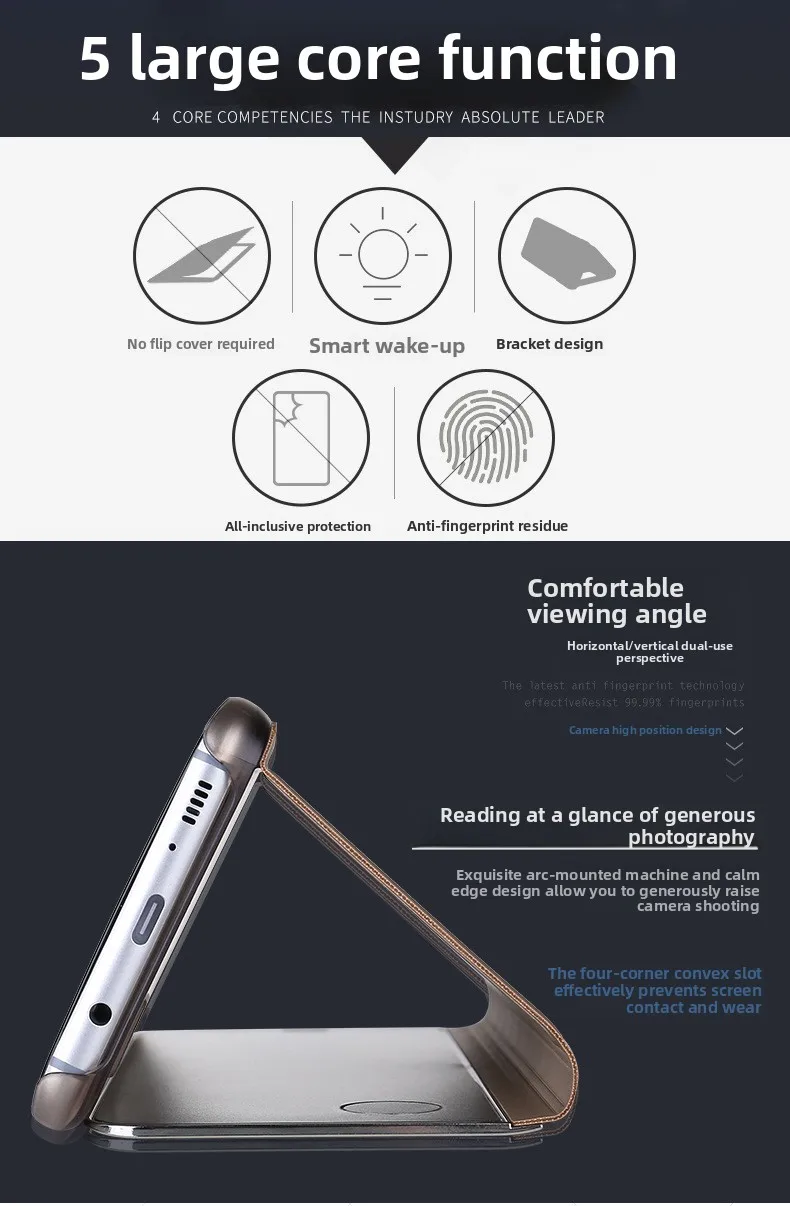 Casing Pelindung Cerdas Samsung Smart View Clear Mirror Untuk Galaxy S10 Plus S10+ S20 S21 S22 APP Smart Flip Cases