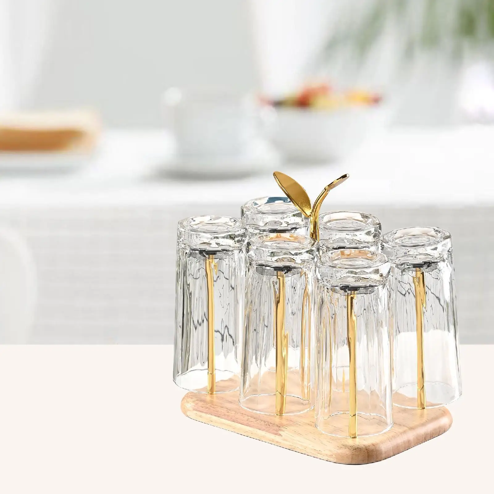 

Cup Drying Rack Mug Holder Anti Slip Water Bottle Drainer Stand Mug Draining Organizer for Kitchen Coffee Table Sink Bar Counter