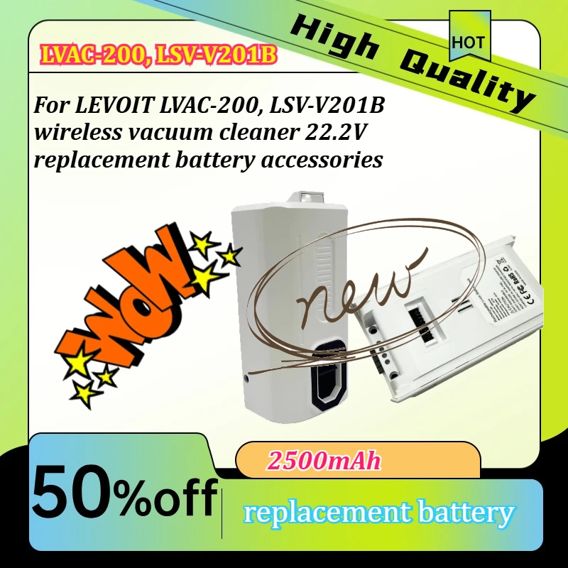 

22.2V 2500mAH For LEVOIT LVAC-200, LSV-V201B wireless vacuum cleaner 22.2V replacement battery accessories