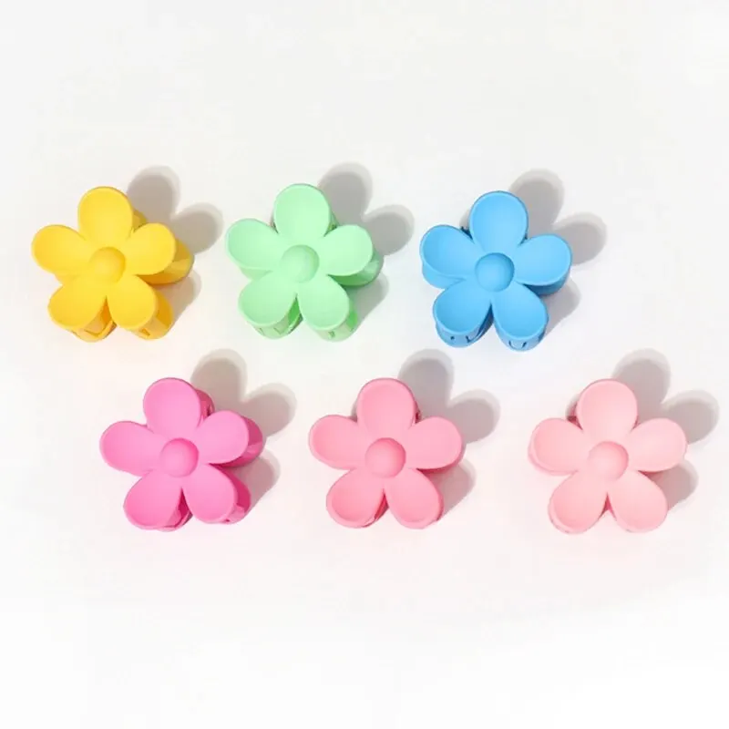 【Hot sales】Candy Color Frosted Flower Clip Hair Accessories Back Head Bun Ponytail Five-piece Hair Clip Feminine Top Clip