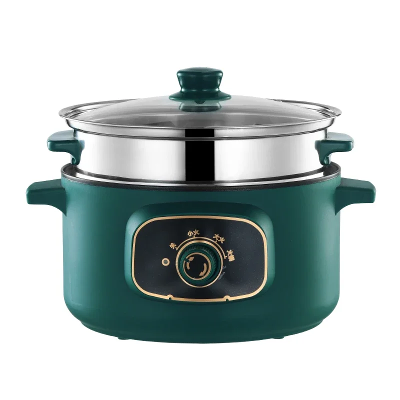 Multi-function Portable Stainless Steel Electric Caldron Cooker Noodle Hot Pot With Steamer