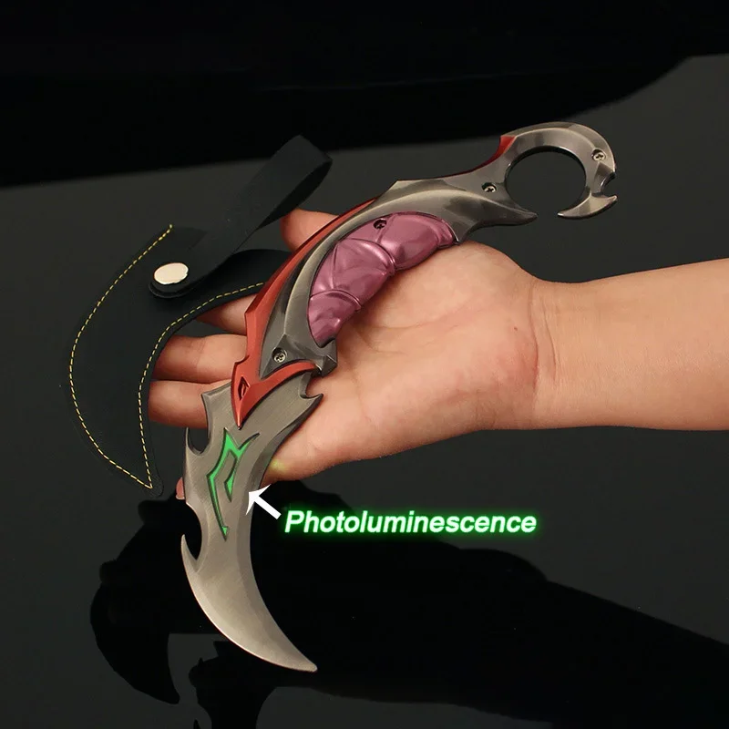 Valorant Melee Weapon Series 22cm Luminous Reaver EP 5 Karambit Metal Model Sword Replica Game 1:1 Weapon Knife Toys Ornaments