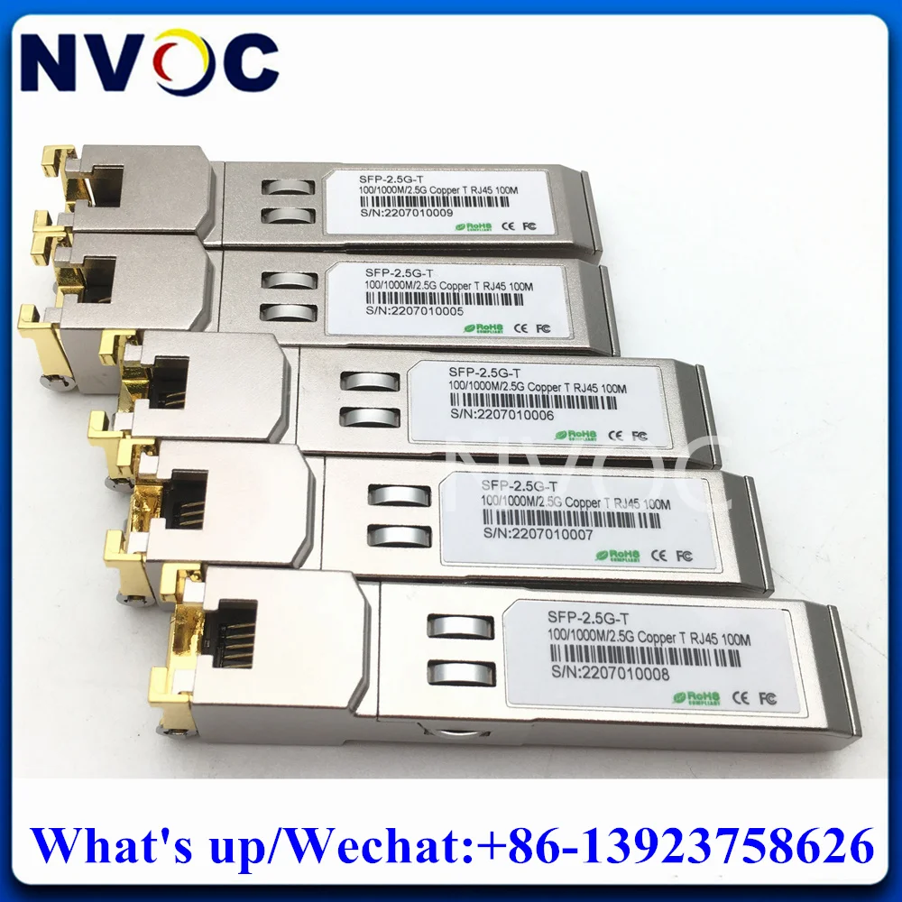 

5Pcs 2.5GBASE-T Copper SFP Transceiver,2.5G-T-R-RM Rate Matching Mode RJ45 SFP-2.5G-T-R For Cisco/Mikrotik Ethernet Switch