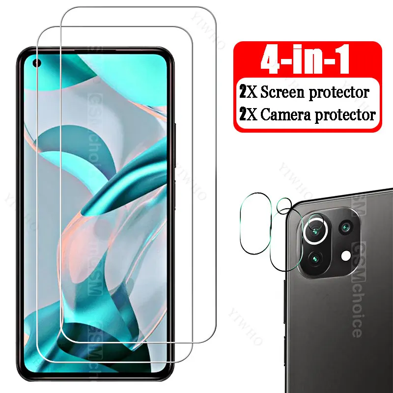 

4 в 1 для Xiaomi Mi 11 Lite 5G NE 2109119DG, объектив камеры 6,55 дюйма, закаленное стекло для Xiomi Mi 11 Lite Mi11 Light, полноэкранная защита