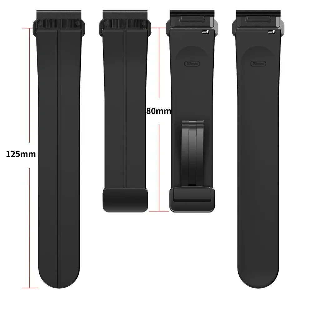 QuickFit 20mm 22mm 26mm Silicone Magnetic Folding Buckle Strap For Garmin Enduro 2 EPIX Gen2 Fenix 7 7X 6X Pro 5Plus Watchband