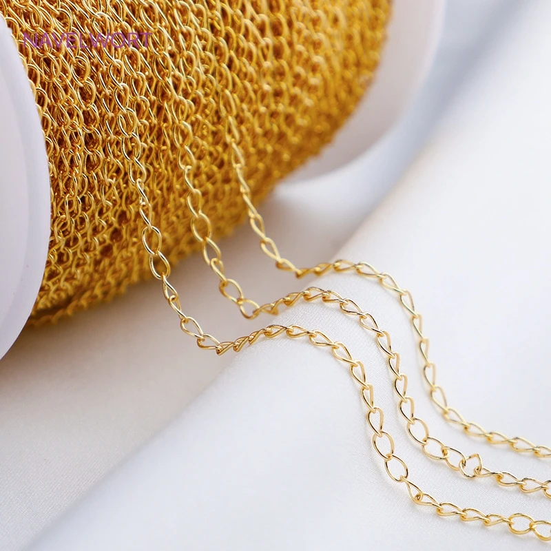 2 Sizes 14K Gold Plated Extension Chains For Necklace Bracelet Making Findings High Quality Bulk Chains Wholesale