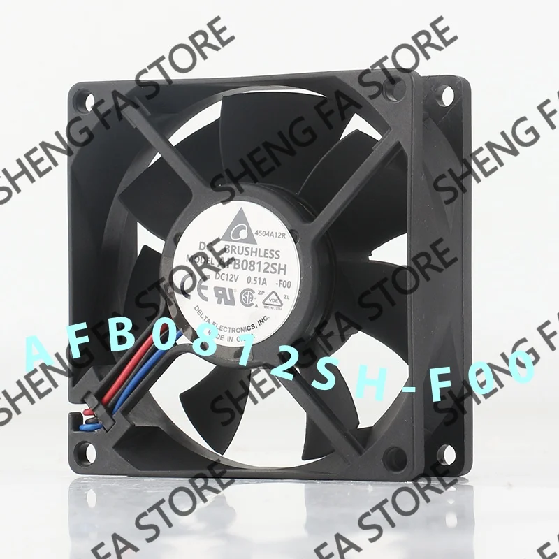 Dual Ball Chassis Alarm High air Volume Converter Delta 24V 48V DC 12V 0.51A AC EC 8025 80x80x25MM 8CM AFB0812SH-F00 Cooling Fan