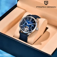 Relojes PAGANI DESIGN para hombre, reloj mecánico automático Tourbillon, reloj impermeable de cuero genuino, reloj de pulsera militar para hombre