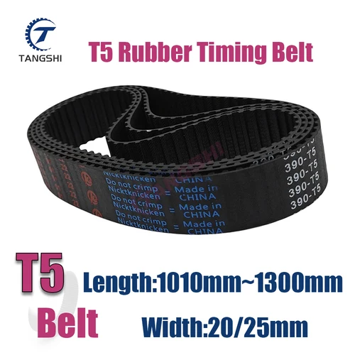 Correa de distribución T5, ancho 20/25mm, longitud 1010 ~ 1165, 1170, 1195, 1200, 1210, 1215, 1220, 1225, 1230, 1250, 1255, 1260, 1270, 1275, 1280mm