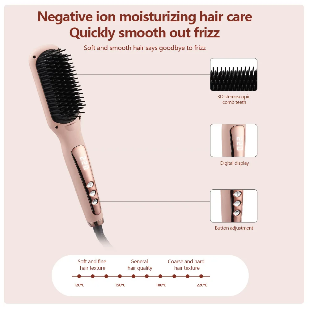 

Hair Straightener Comb Straight Electric Comb Curl Straight Dual-purpose Hair Straightener Fluffy Comb Style Straightening