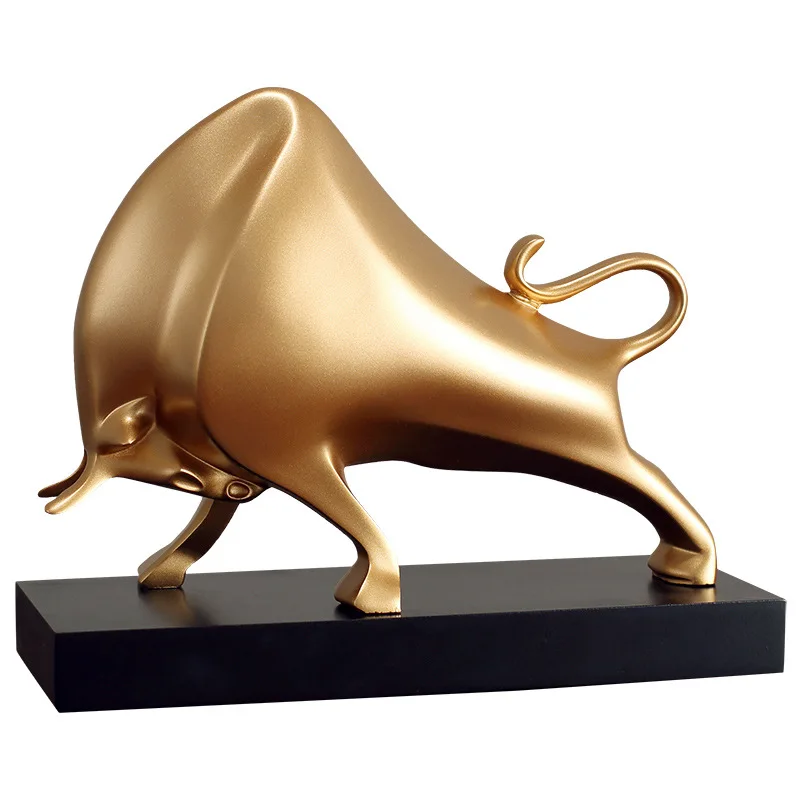 

Light Luxury Abstract Bull Ornament Artwork Struggle Bull Sculpture Living Room Office Desktop Decoration Wall Street Bull