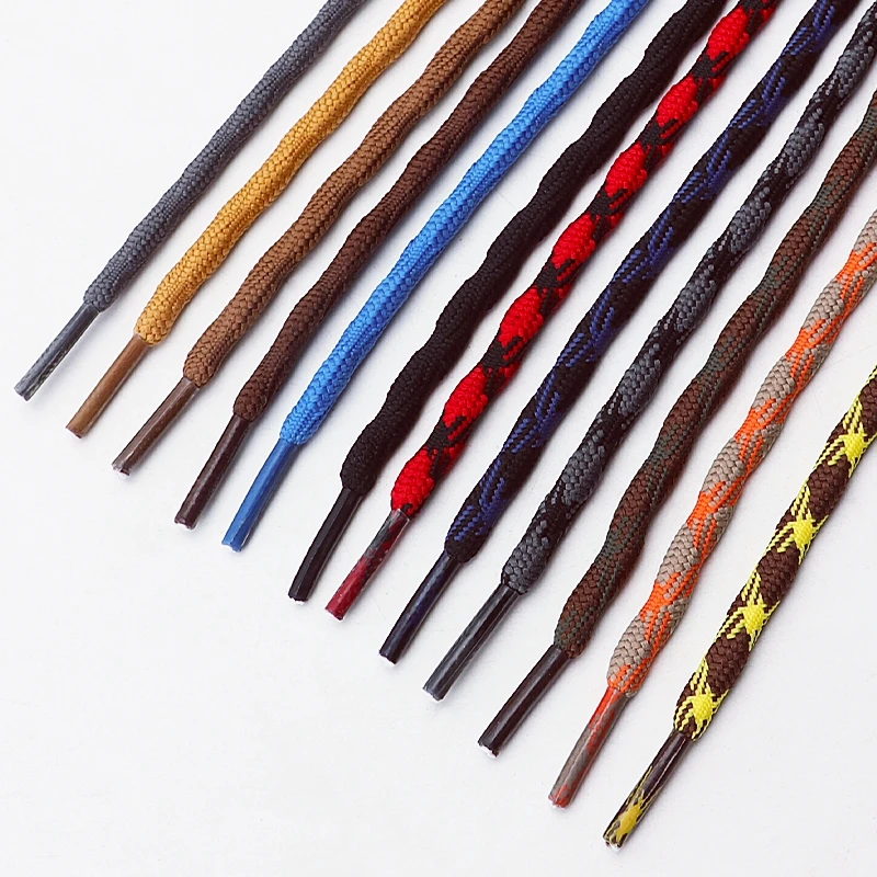 

1 Pair New Round Shoelaces Double Spherical Cross Woven Durable Sports Shoe Laces Outdoor Hiking Shoelace for Shoe Accessories
