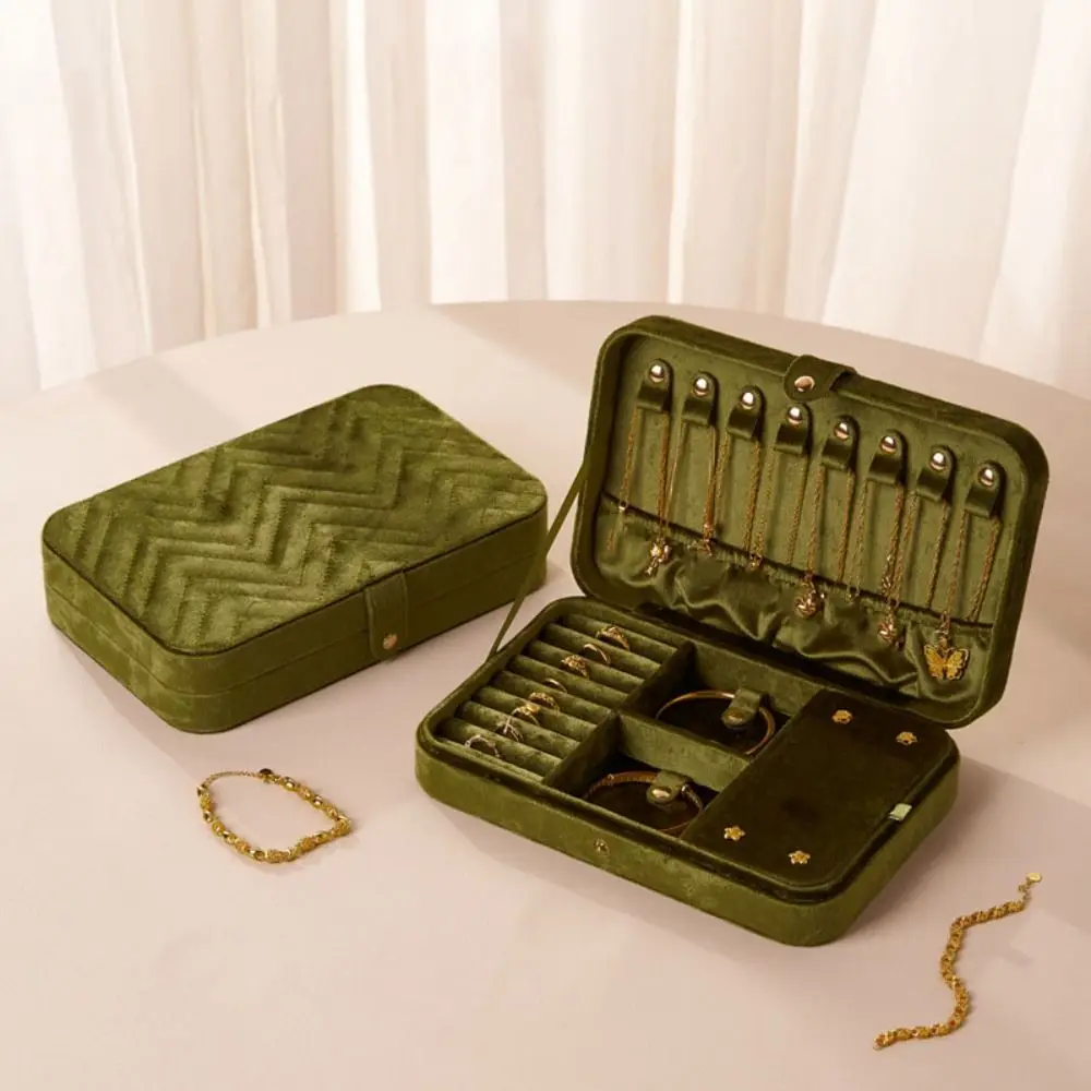 

Rings Necklace Jewelry Packing Bag Large Capacity Organizer Velvet Jewelry Holder Bracelet Earrings Square Jewelry Box Vacation