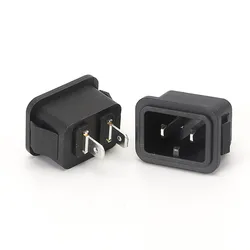 10pcs AC power socket C10 male 2 jack power outlet embedded electric connector for PDU UPS