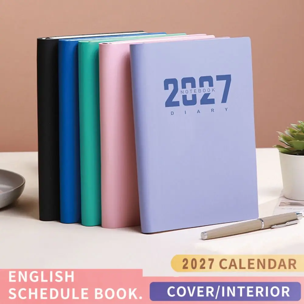 Portable A5 2027 Schedule Book Planner Reminder To Do List Agenda Book Textured PU Daily Planner Book Gift Giving