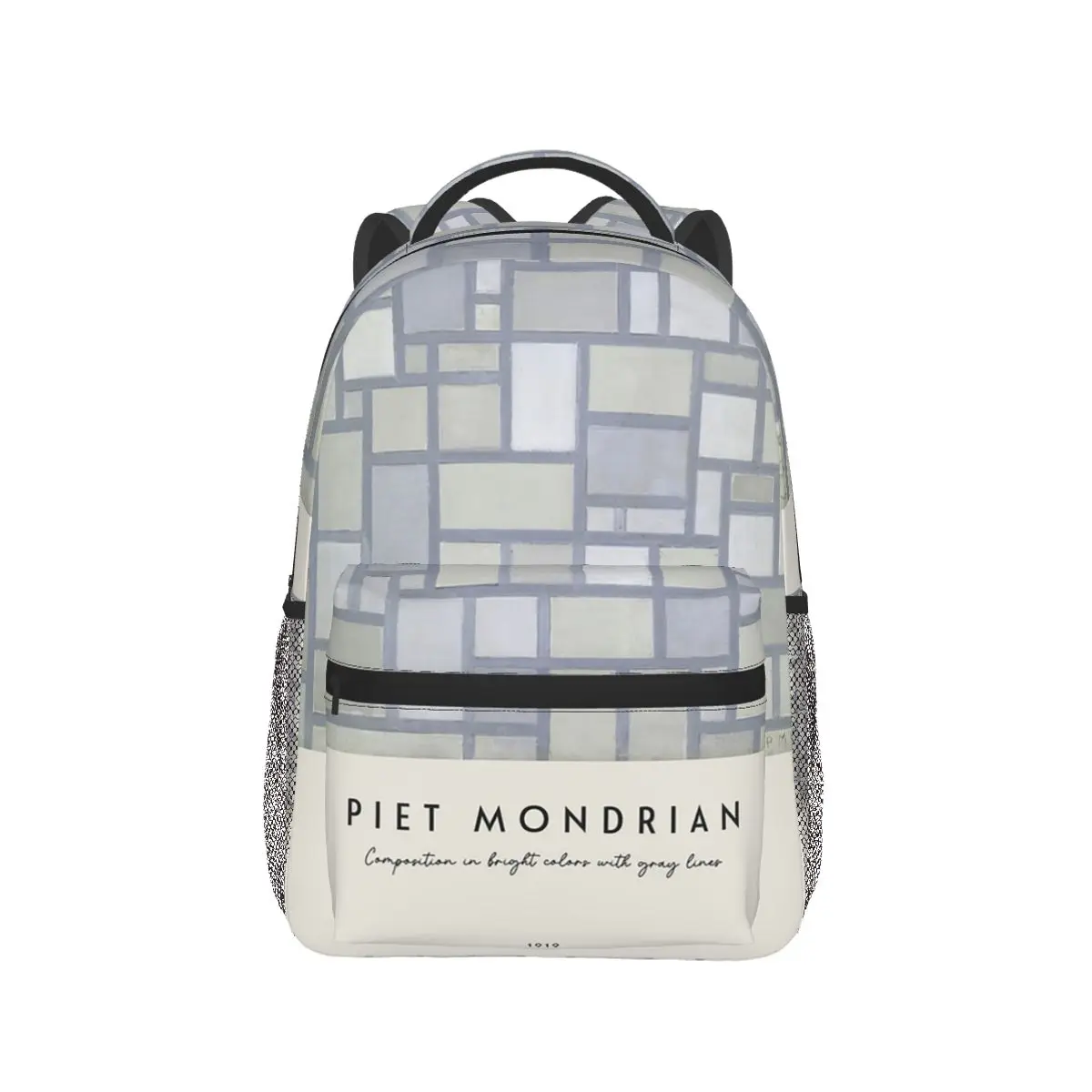 Composition In Bright Colors With Gray Lines With Text Student Backpack School Bag Hiking Daypack Fashion Bookbag Shoulder Bags