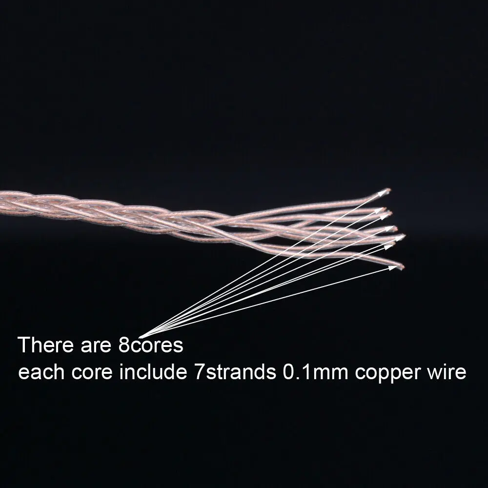 Kopfhörer-Upgrade DIY geflochtenes Kabel PTFE OCC Silberdraht 6N Drahtleitung Headset Kopfhörer Speake 8 Kerne 7 Stränge x 0,1 mm – Detail 8