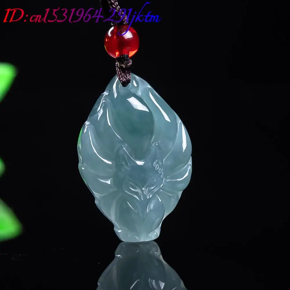Natural Burmese Jadeite Fox Pendant Necklace Vintage Accessories Gemstone Real Jade Designer Fashion Jewelry Gifts for Women view 2