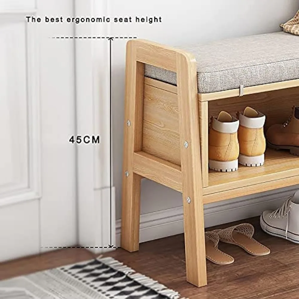 خزانة تخزين الأحذية الحديثة مع مقعد منجد، مقعد من الكتان، رف أحذية المدخل، تصميم مفتوح لتنظيم الأحذية الأنيقة
