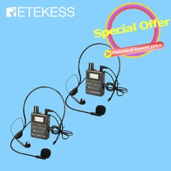 Retekess-sistema de guía turístico inalámbrico TT105, juego parlante para montar a caballo, transmisor de 2 altavoces para enseñar a montar a caballo, 2,4G