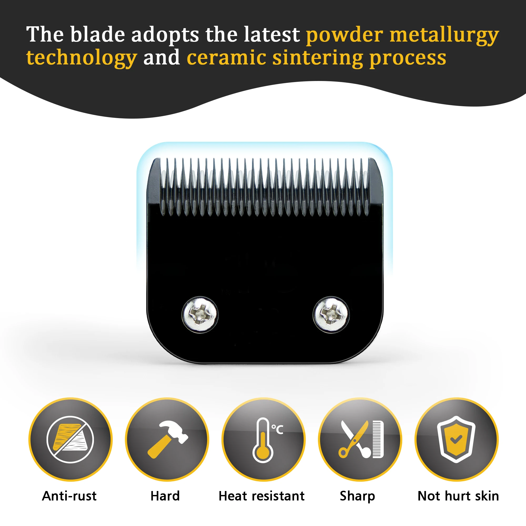 Black Detachable Pet Dog Grooming Clipper Stainless Steel Blades Set,Compatible with Andis,Oster A5,Wahl KM10 Series Clippers image 3