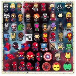 MINISO-Marvel Superheroes Series Sapatos Encantos, Sapatos Acessórios, Sandálias, Pins, Decorar, Meninas, Presentes Infantis, 1Pc