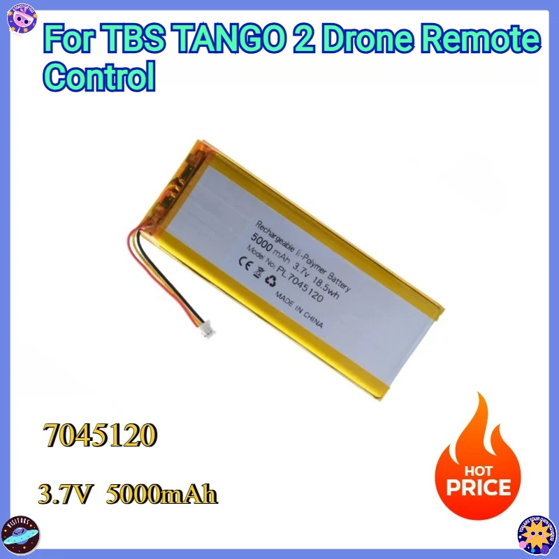 

New 3.7V 5000mAh JST2.0 3P 7045120 Li-polymer battery FOR TBS TANGO 2 Drone Remote Control