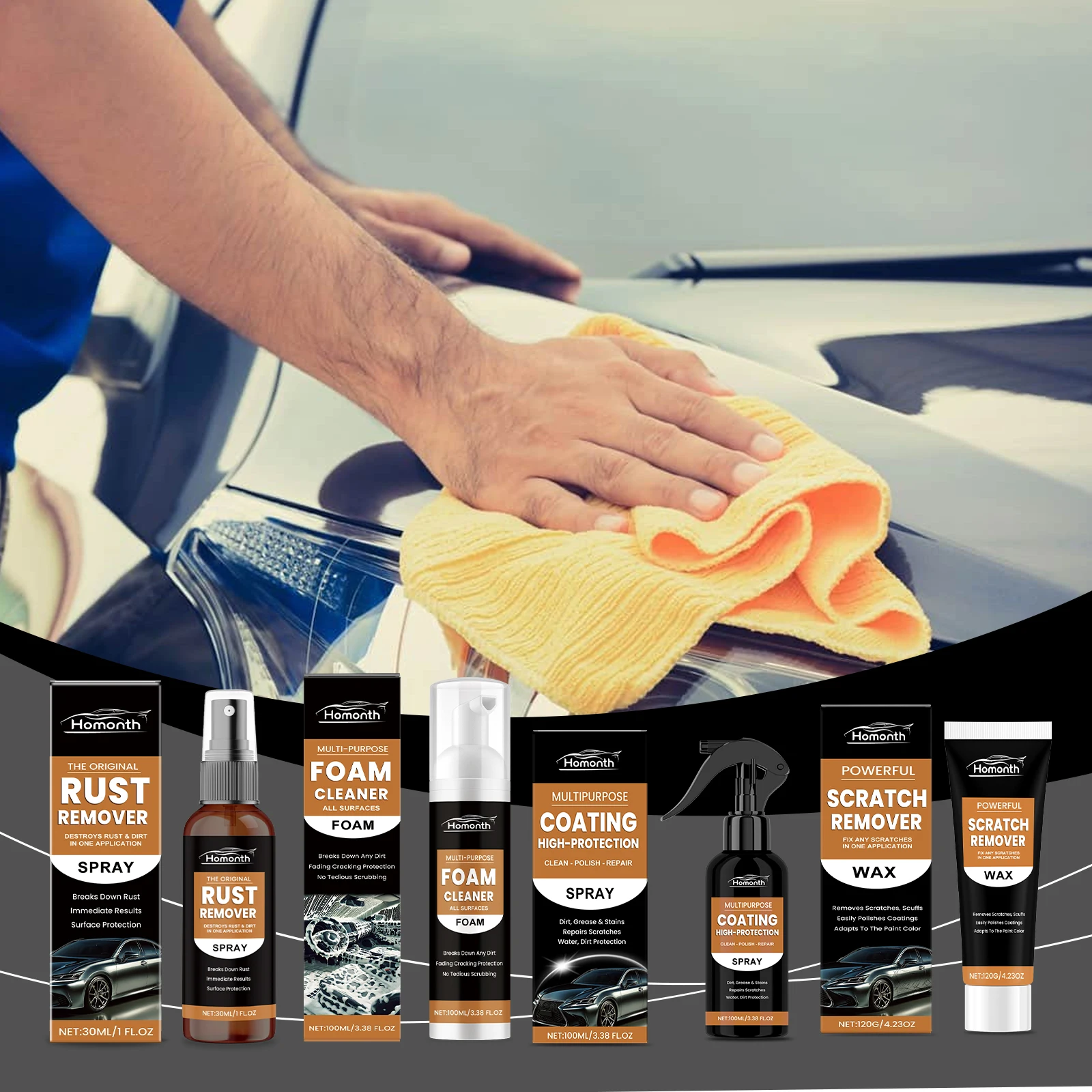 

Car Protective Coating Spray Rust Dissolver & Scratch Repair - Clean Metal, Prevent Corrosion - Universal Care for Auto Surfaces
