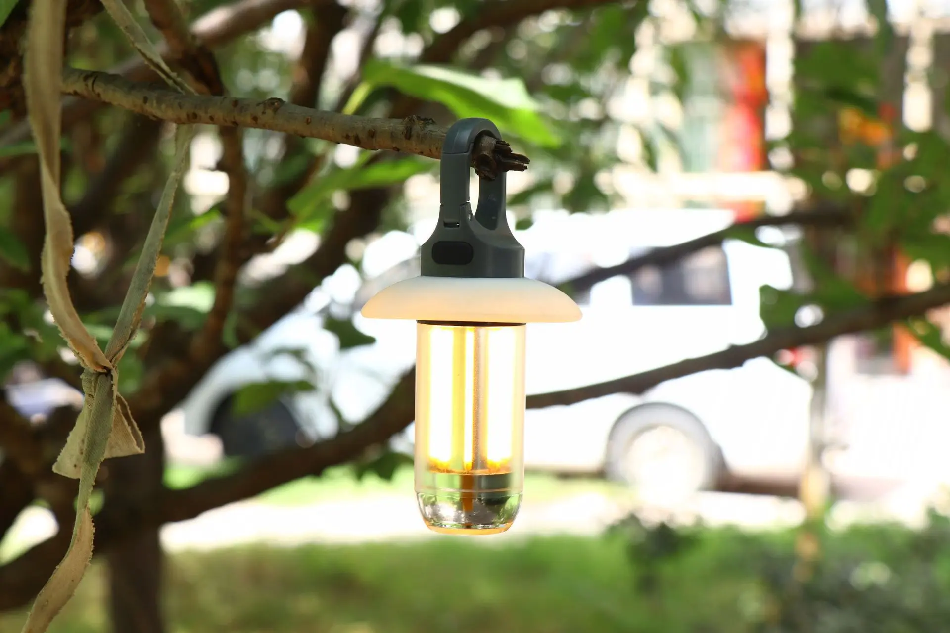 Multifuncional Mini LED Camping Lights, branco quente, lanterna de luz dupla, iluminação de emergência Keychain, luzes da atmosfera