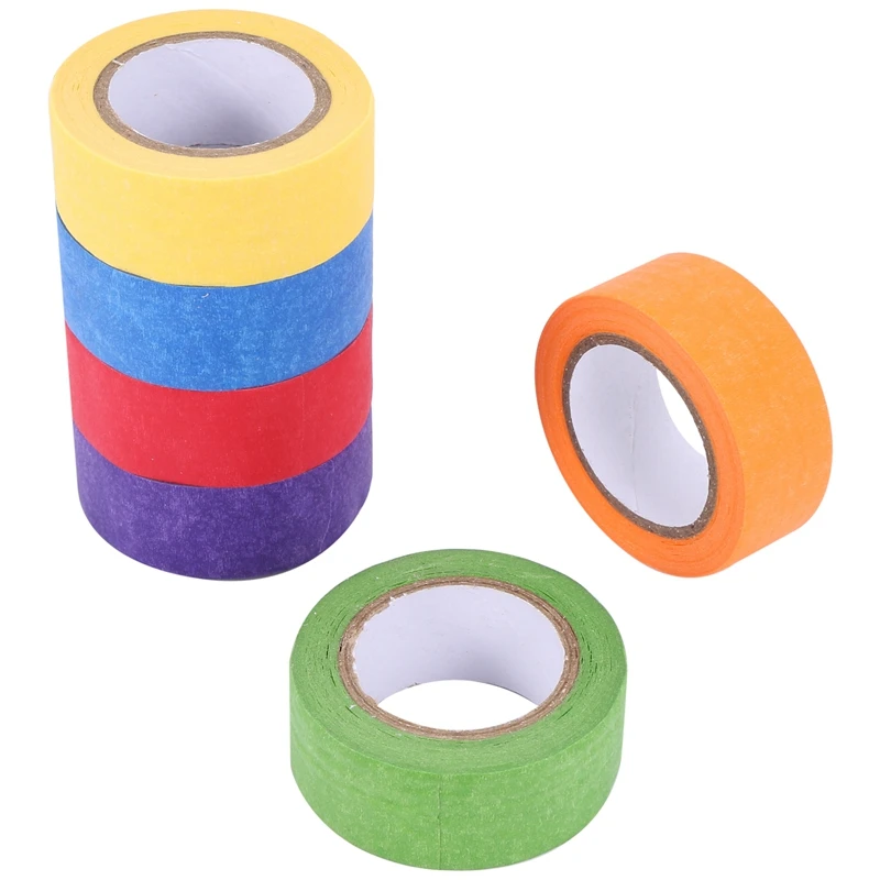 Colored Masking Tape,Colored Painters Tape For Arts And Crafts, Labeling Or Coding - 6 Different Color Rolls - Masking Tape 1 In