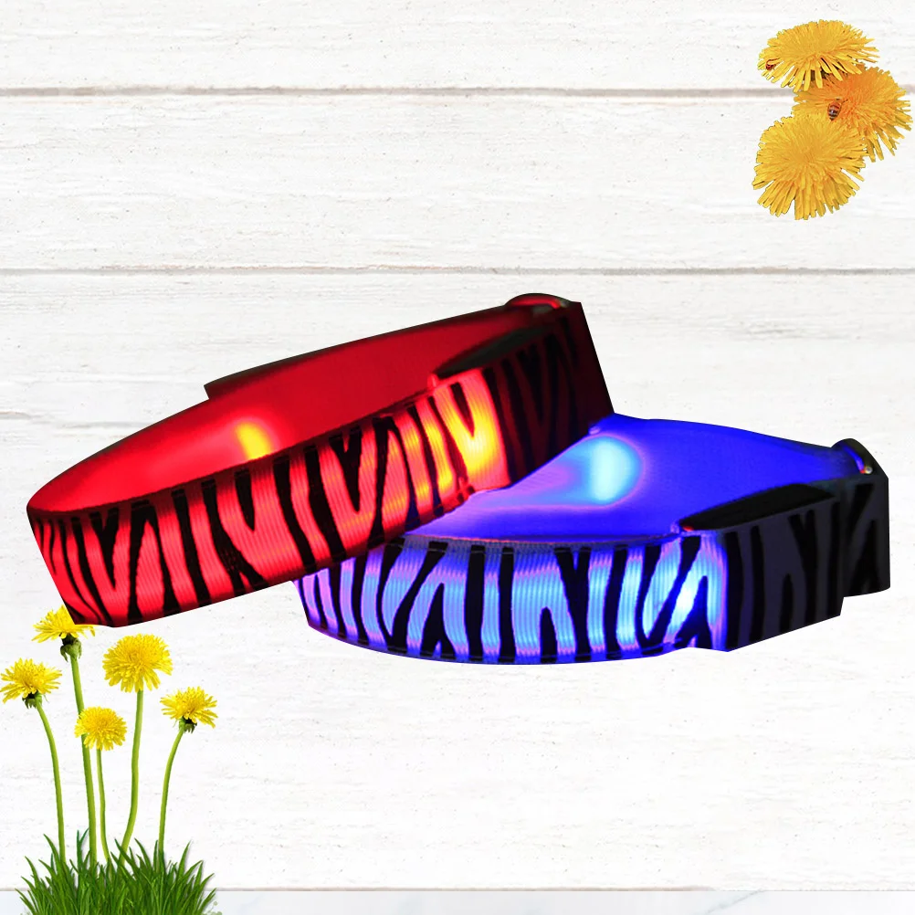 2 pcs Flashing Arm Bands Zebra Pattern Waterproof Slap Bracelets For Night Running Hiking Safety Reflective Wristbands Carnival