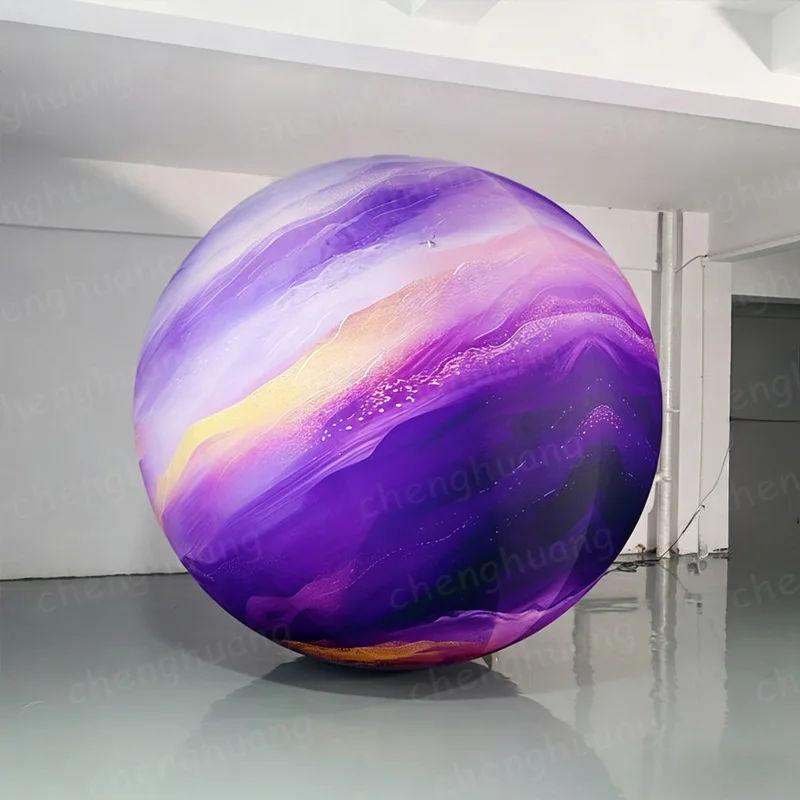 

Inflatable purple planet, commercial advertising ball, custom printed logo and pattern on the balloon