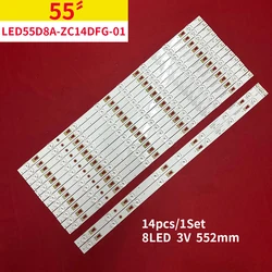 14pcs LED Strips for HAIER 55 TV LED55D8A-ZC14DFG-01 LED55D8B 30355008220 LE55U6500U LED55D8A LS55AL88A72/71 U55X31 D5551A