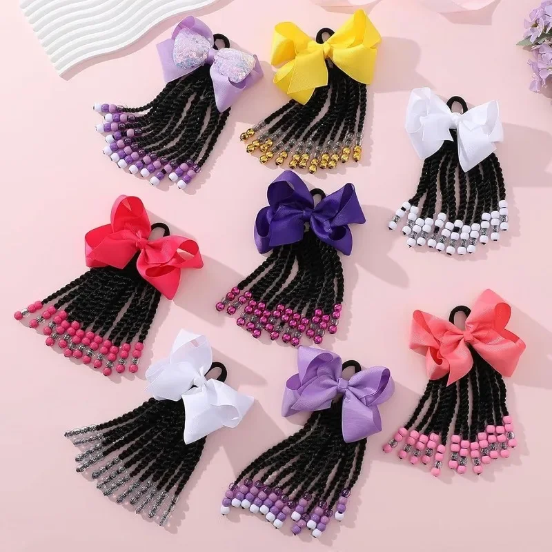 Large Hair Beads Ponytail Accessories Kids Hair Ties with Balls Girls Solid Ball Ties Girls Elastic Hair Balls