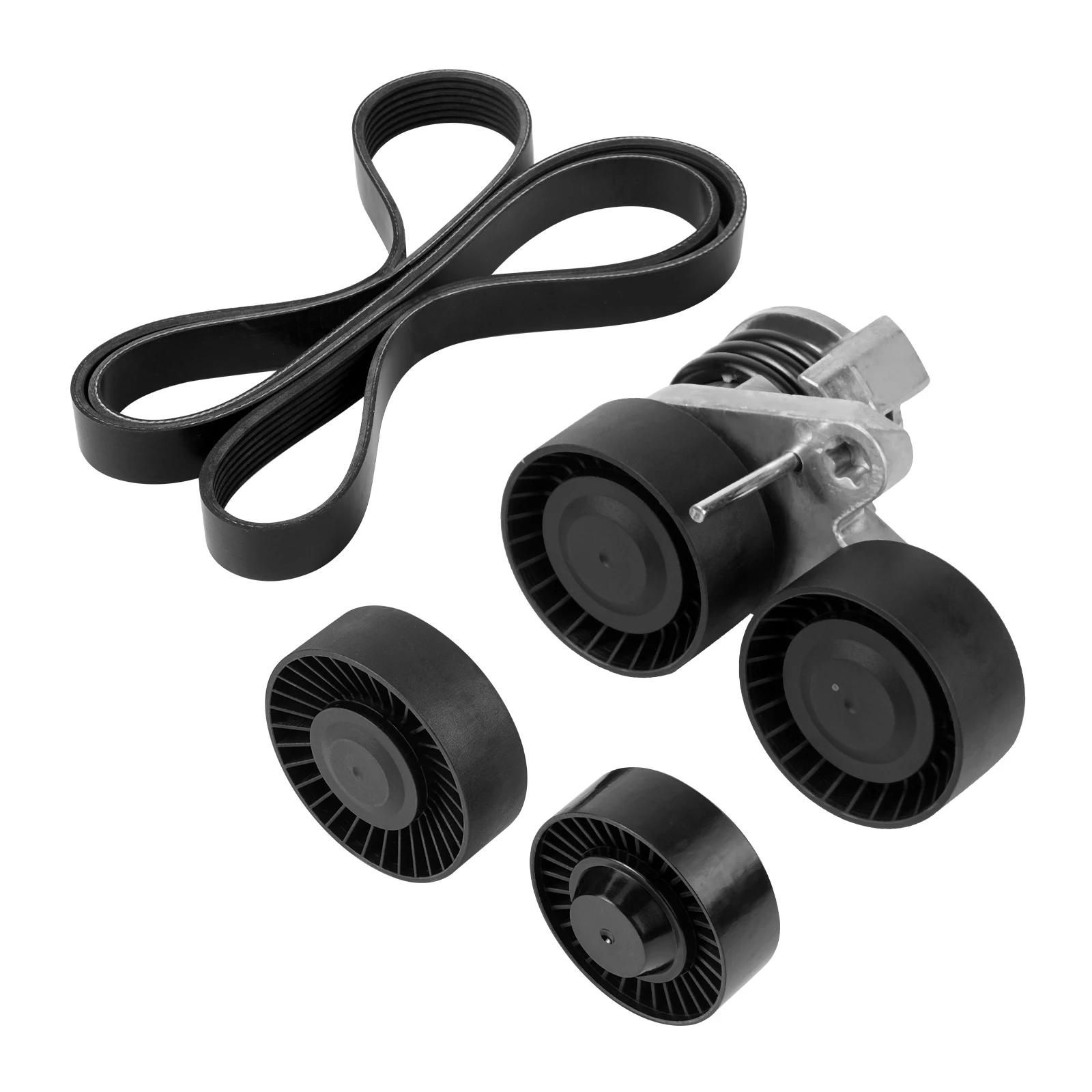 

BEVINSEE Serpentine Drive Belt Pulley Tensioner Kit For BMW E82 E88 E90 E92 E91 E93 N54 Engine 2005-2010