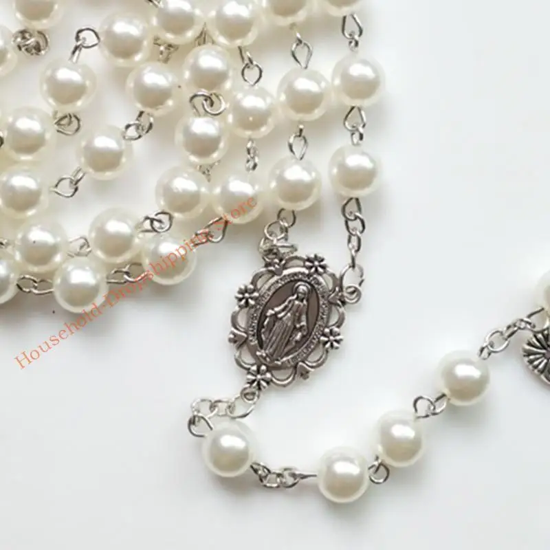 85AD 8MM صلاة حبات القلادة المسبحة ماري يسوع من أجل صليب قلادة كاثوليكية المجوهرات الدينية سحر الهدايا #4