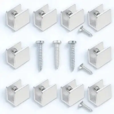 

10pcs Clamps Clips Glass Clamps Space Aluminum 6 8MM Thick Mounting Brackets Stable Fixing Shower Glass Clamp Hardware