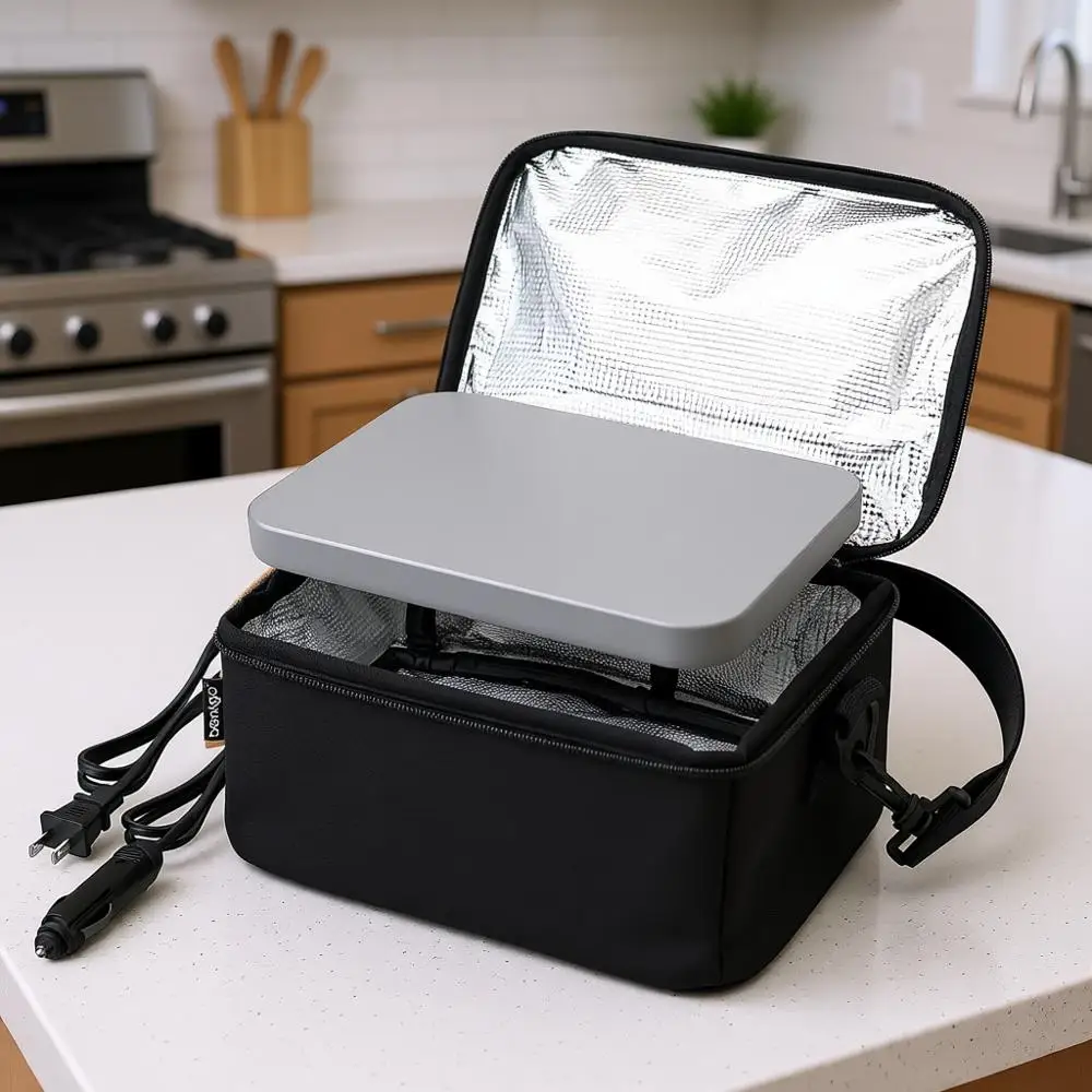 

Electric Lunch Bag & Food Warmer, Heated Lunch Box for Adults, Students & Workers, 12V/24V Auto & 120V Wall Cords