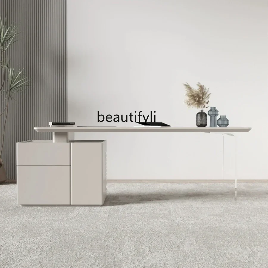 K185 Desk Modern Light Luxury High-End Living Room Home Study Acrylic Suspension Large Computer Desk