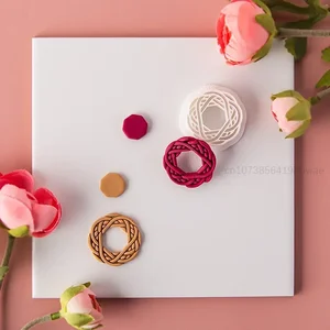 قالب قواطع الطين البوليمر ، الملمس الرجعية ، اليدوية الإبداعية ، نمط الخط الهندسي ، القرط المعلق ، قطع القوالب ، أدوات يدوية DIY أعلى 12 مبيعات مقبض سكين قالب الراتنج - No4