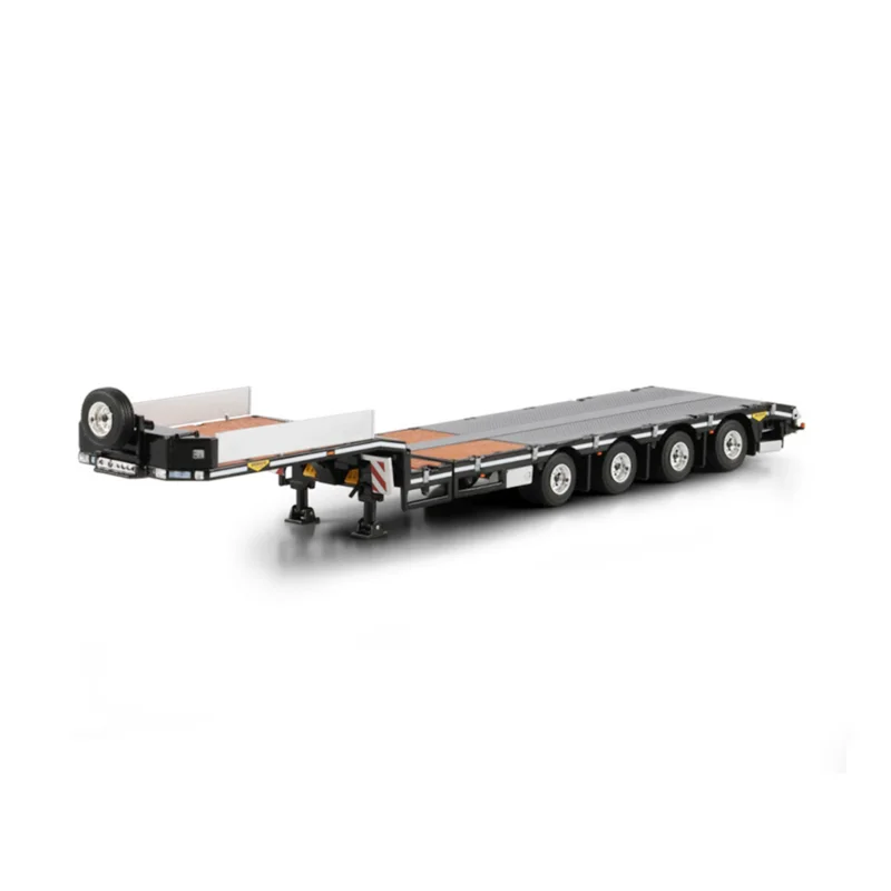 

WSI 1:50 Scale Semi-trailer 4-axis Low Plate Trailer Alloy Engineering Car Model 04-2247 Collection Souvenir Gift Display