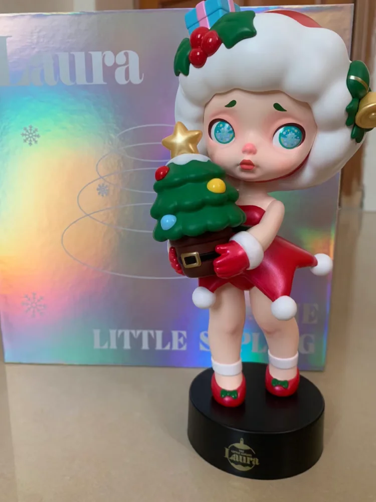 Genuíno laura série de natal edição limitada caixa cega figuras de ação boneca de fadas brinquedos coletar modelo caixa mistério crianças presente natal