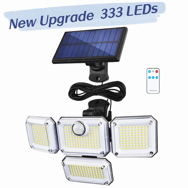 

138/198/333/74 LED Solar Lights Outdoor Motion Sensor Human Induction Adjustable Head IP65 Waterproof Solar Power Wall Lamp