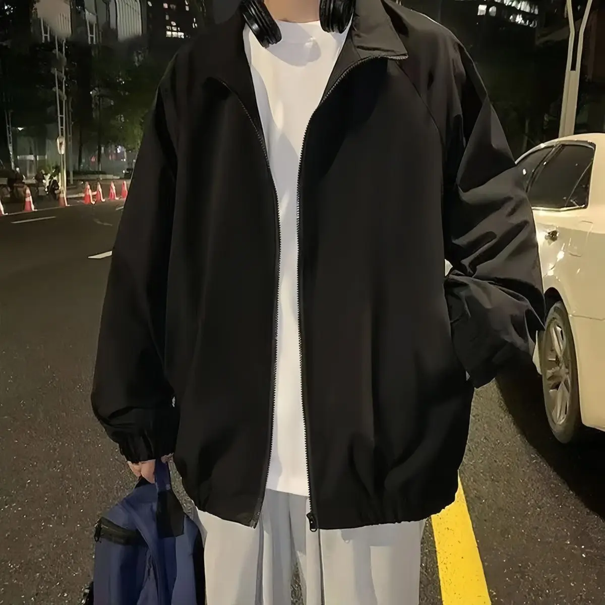 

Spring Autumn Men's Collar Baseball Windbreaker Casual Versatile Jacket